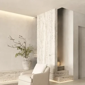 Living Room Wall Art Flexible Travertine Stone Panel