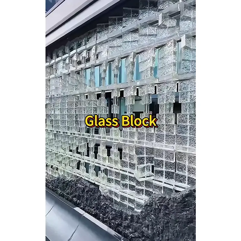 Double Sided Crystal Bricks as Decorative Wall