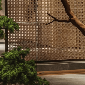 Bamboo Woven Decorative Screen Panel