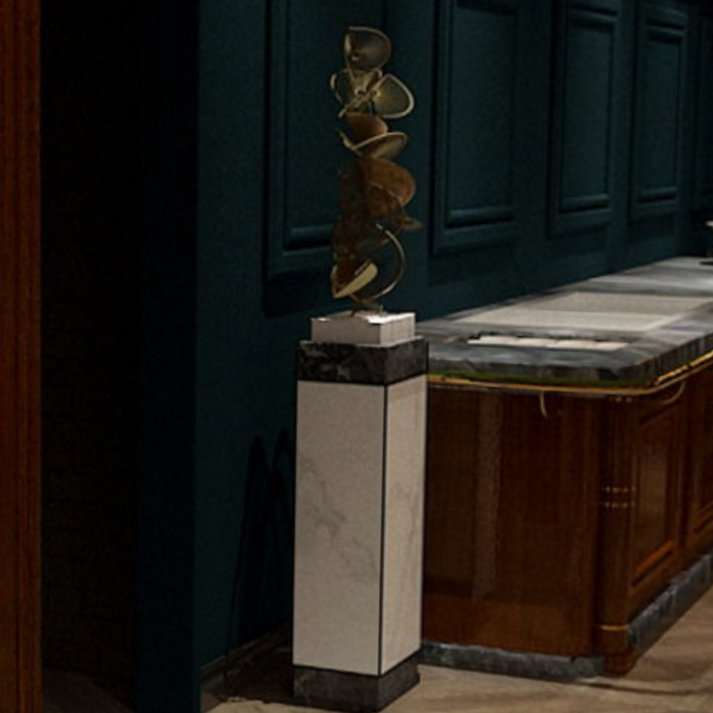 CHEZ Slender marble pedestal sculpture