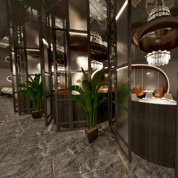 wok royal Iron glass high partition